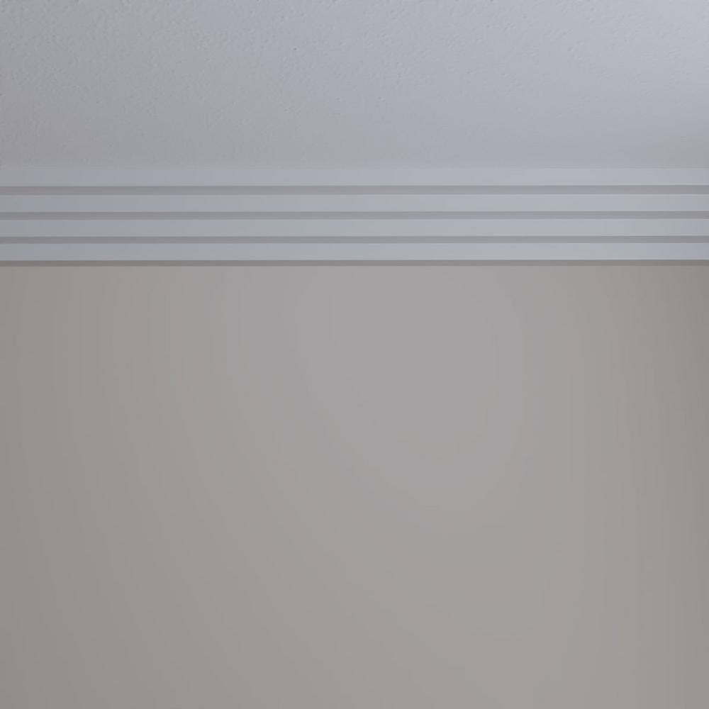 Ekena Millwork 4-1/4 in. x 4-1/4 in. x 94-1/2 in. Polyurethane Eris Step Crown Moulding
