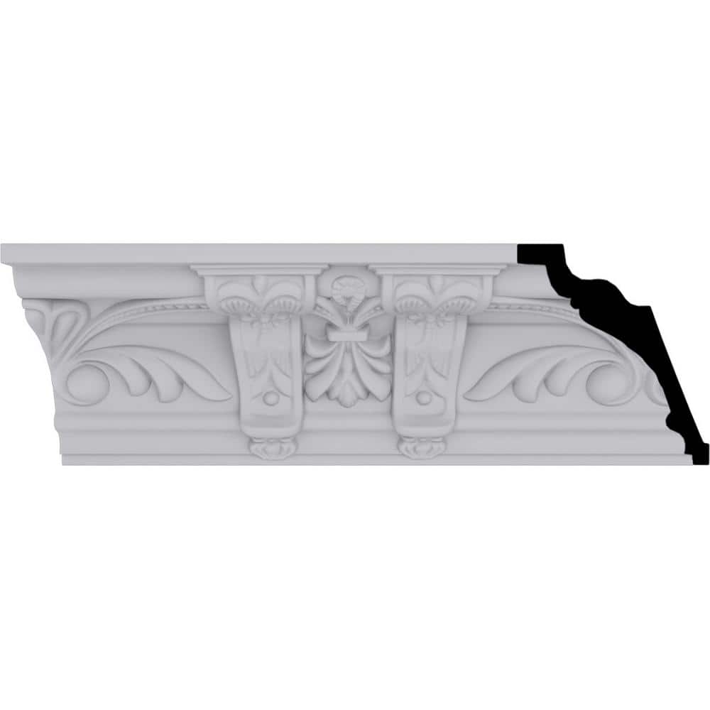 Ekena Millwork 4-1/4 in. x 4-7/8 in. x 94-1/2 in. Polyurethane Jonee Crown Moulding