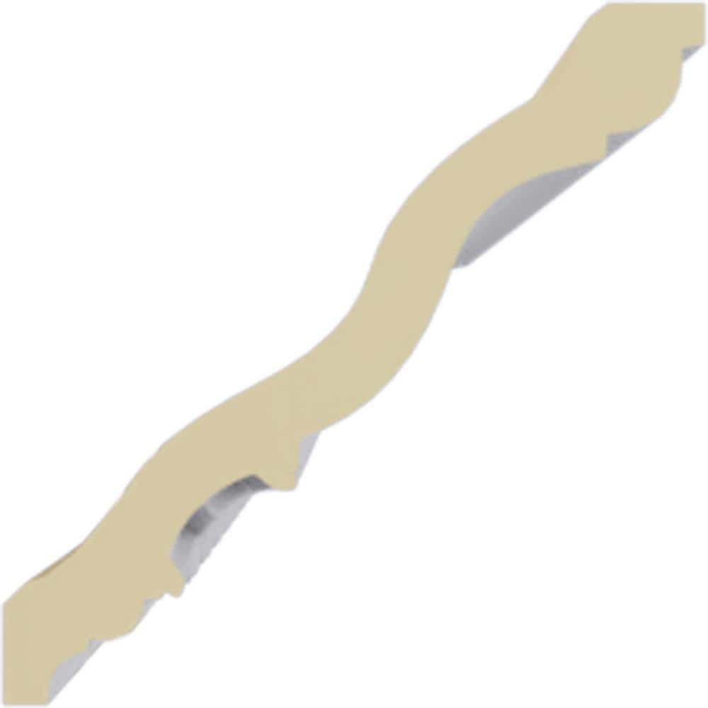 Ekena Millwork 4-3/8 in. x 4-3/8 in. x 94-1/2 in. Polyurethane Loera Crown Moulding