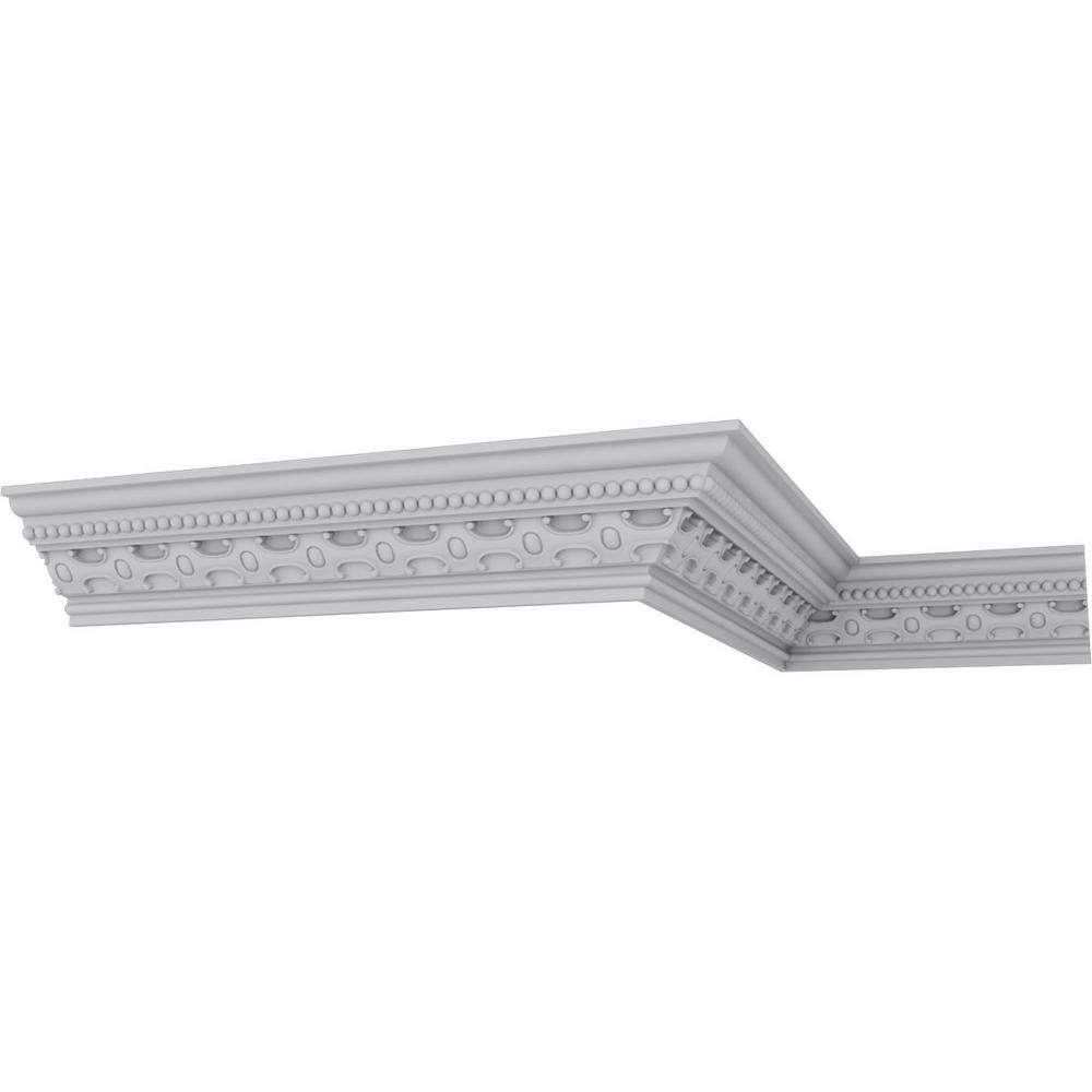 Ekena Millwork 4-1/8 in. x 4-1/8 in. x 94-1/2 in. Polyurethane Zadlo Crown Moulding