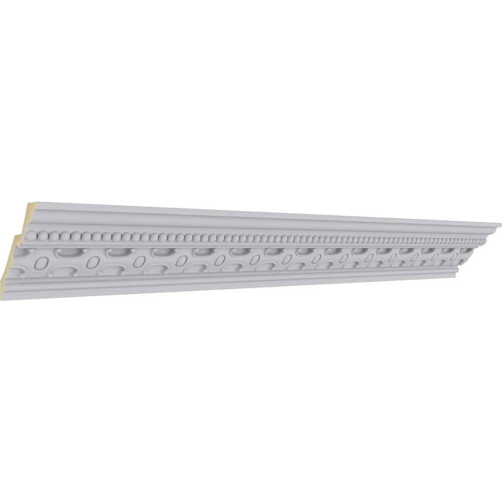 Ekena Millwork 4-1/8 in. x 4-1/8 in. x 94-1/2 in. Polyurethane Zadlo Crown Moulding