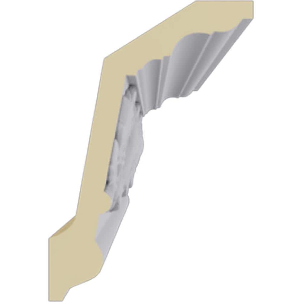 Ekena Millwork 3-3/4 in. x 5-1/2 in. x 94-1/2 in. Polyurethane Rose Crown Moulding