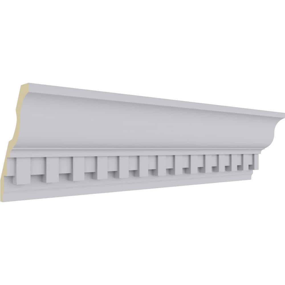 Ekena Millwork 2-7/8 in. x 4-5/8 in. x 94-1/2 in. Polyurethane Dentil Crown Moulding