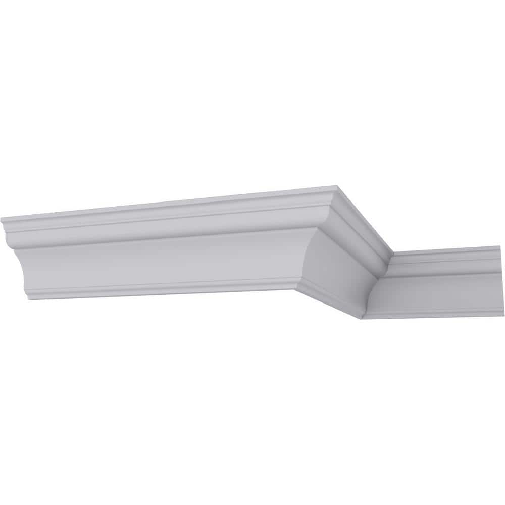 Ekena Millwork 3-7/8 in. x 5-1/2 in. x 94-1/2 in. Polyurethane Traditional Smooth Crown Moulding
