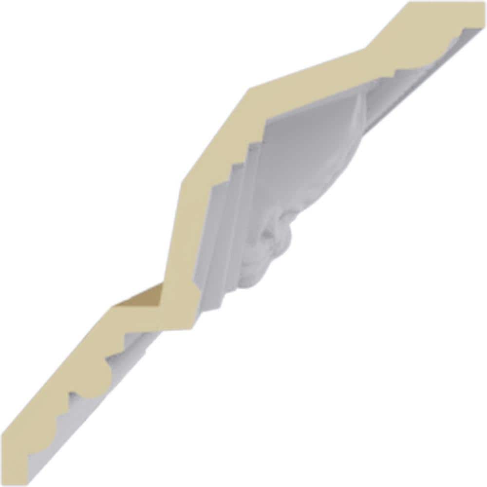 Ekena Millwork 5-1/4 in. x 5-1/4 in. x 94-1/2 in. Polyurethane Attica Acanthus Leaf Crown Moulding