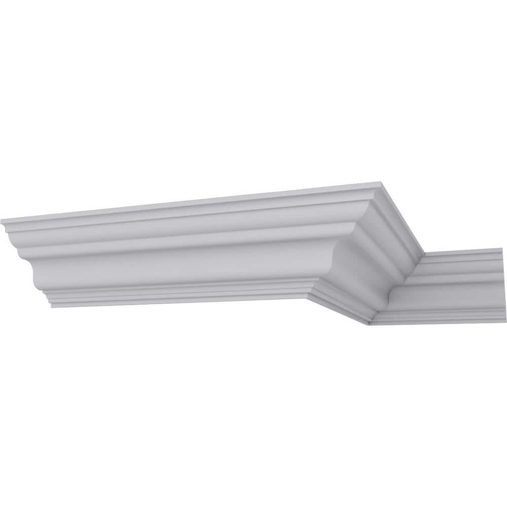 Ekena Millwork 6-3/8 in. x 5-5/8 in. x 94-1/2 in. Polyurethane Versailles Smooth Crown Moulding