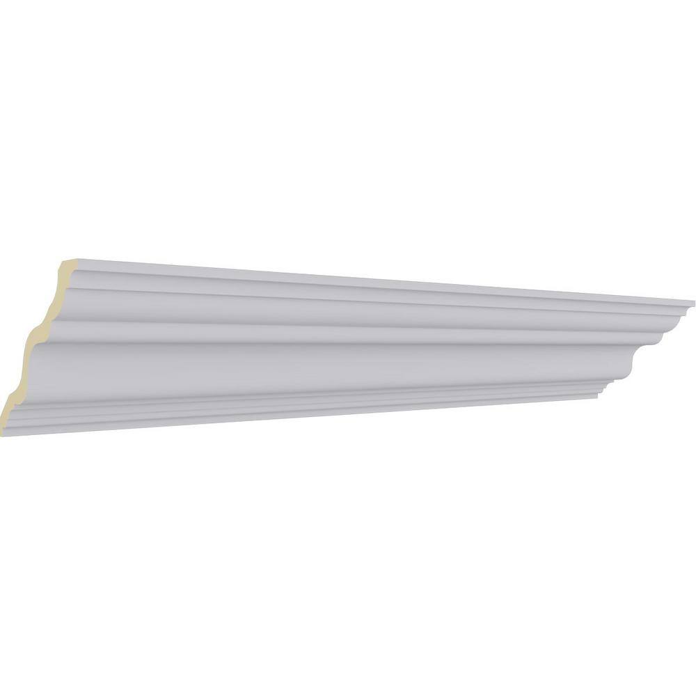 Ekena Millwork 6-3/8 in. x 5-5/8 in. x 94-1/2 in. Polyurethane Versailles Smooth Crown Moulding