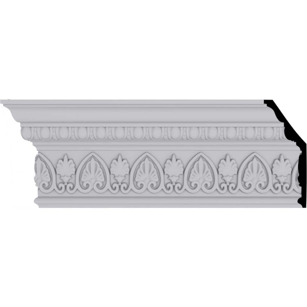 Ekena Millwork 2-1/2 in. x 6-3/8 in. x 94-1/2 in. Polyurethane Kirke Crown Moulding