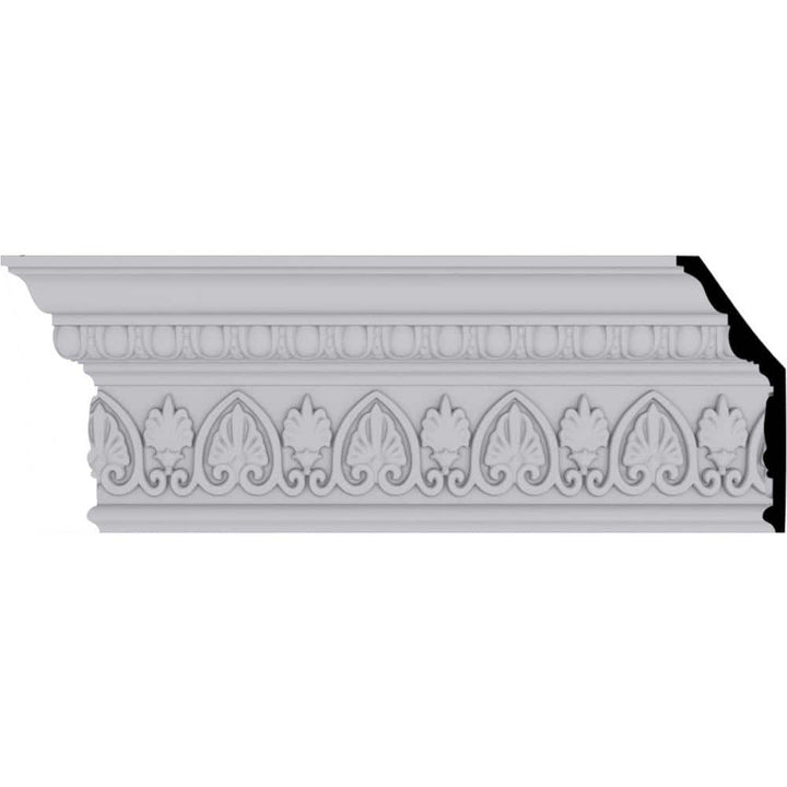 Ekena Millwork 2-1/2 in. x 6-3/8 in. x 94-1/2 in. Polyurethane Kirke Crown Moulding