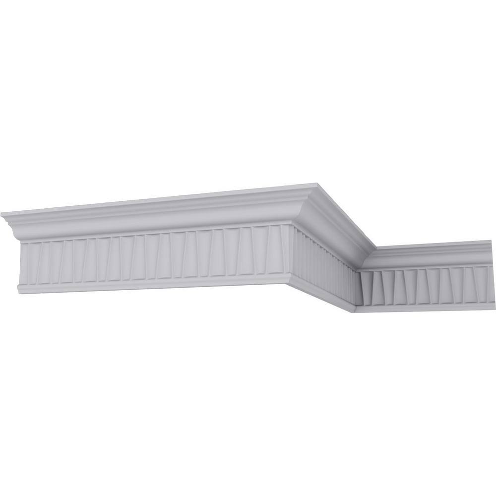 Ekena Millwork 3 in. x 5-5/8 in. x 94-1/2 in. Polyurethane Naomi Crown Moulding