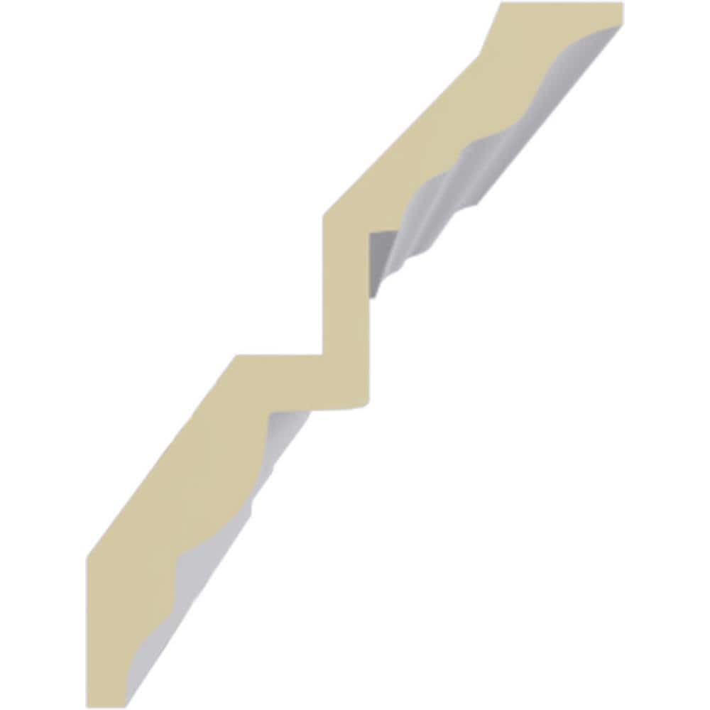 Ekena Millwork 4-3/4 in. x 6-1/4 in. x 94-1/2 in. Polyurethane Alexa Smooth Crown Moulding