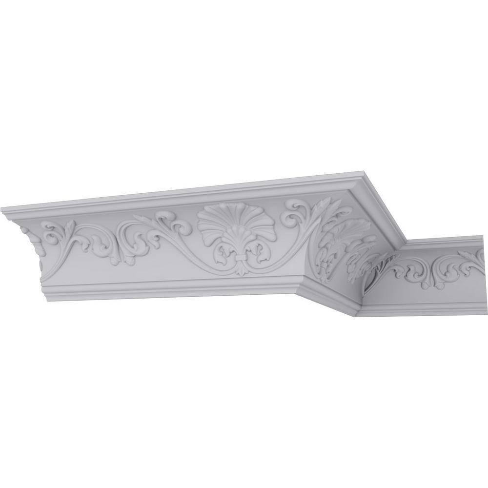 Ekena Millwork 6-1/4 in. x 6-3/8 in. x 94-1/2 in. Polyurethane Cornelia Crown Moulding