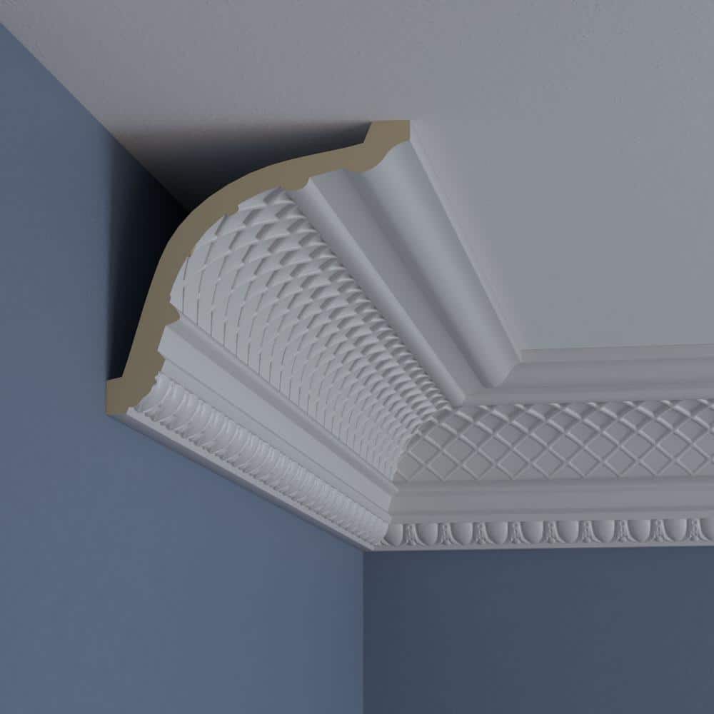 Ekena Millwork 6-3/8 in. x 6 in. x 94-1/2 in. Polyurethane Brighton Crown Moulding