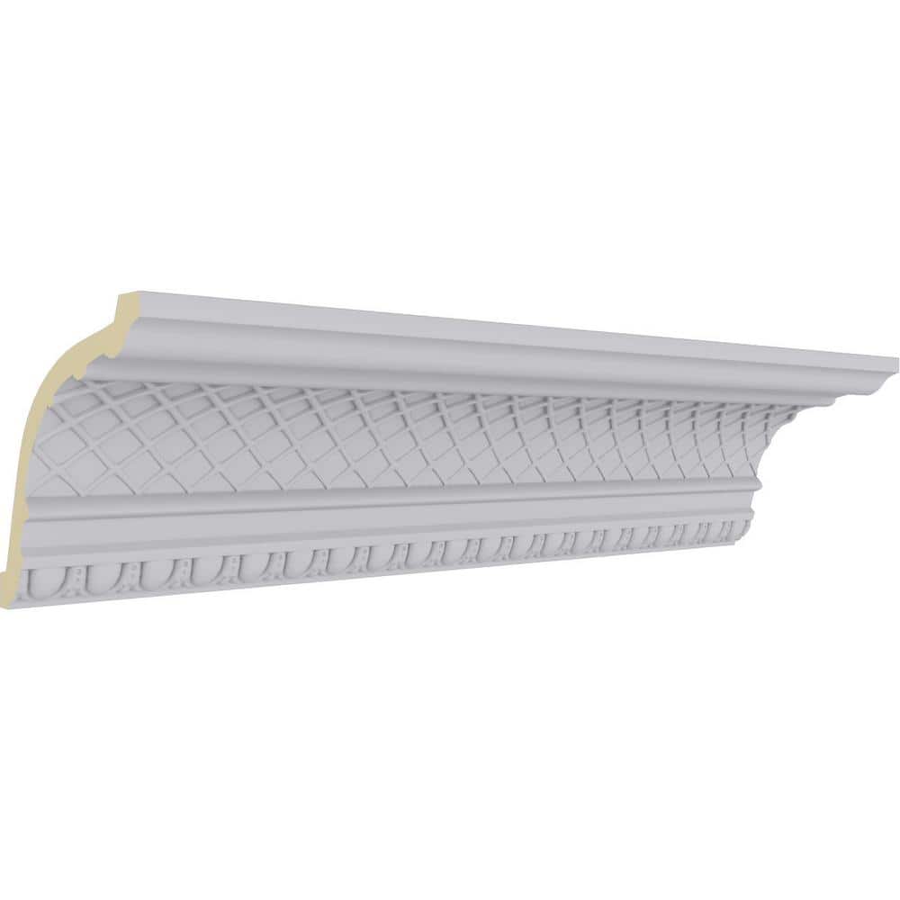 Ekena Millwork 6-3/8 in. x 6 in. x 94-1/2 in. Polyurethane Brighton Crown Moulding