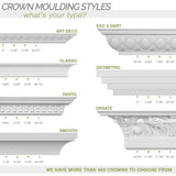 Ekena Millwork 6-3/8 in. x 6 in. x 94-1/2 in. Polyurethane Brighton Crown Moulding