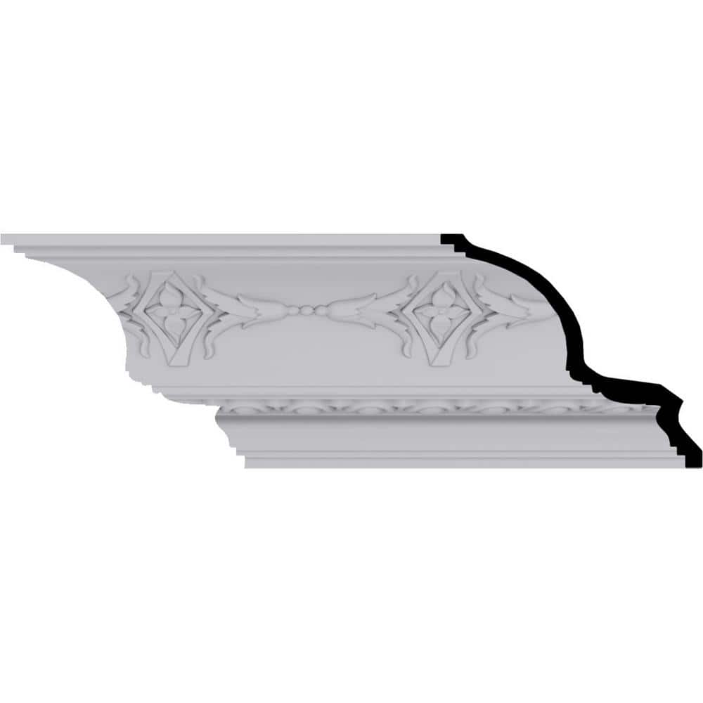 Ekena Millwork 7 in. x 6-1/4 in. x 94-1/2 in. Polyurethane Egg and Dart Crown Moulding