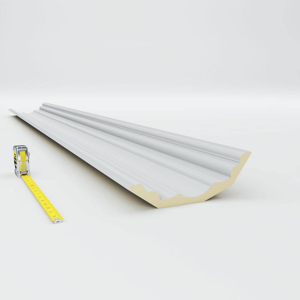 Ekena Millwork 7-7/8 in. x 7-7/8 in. x 94-1/2 in. Polyurethane Foster Cove Crown Moulding