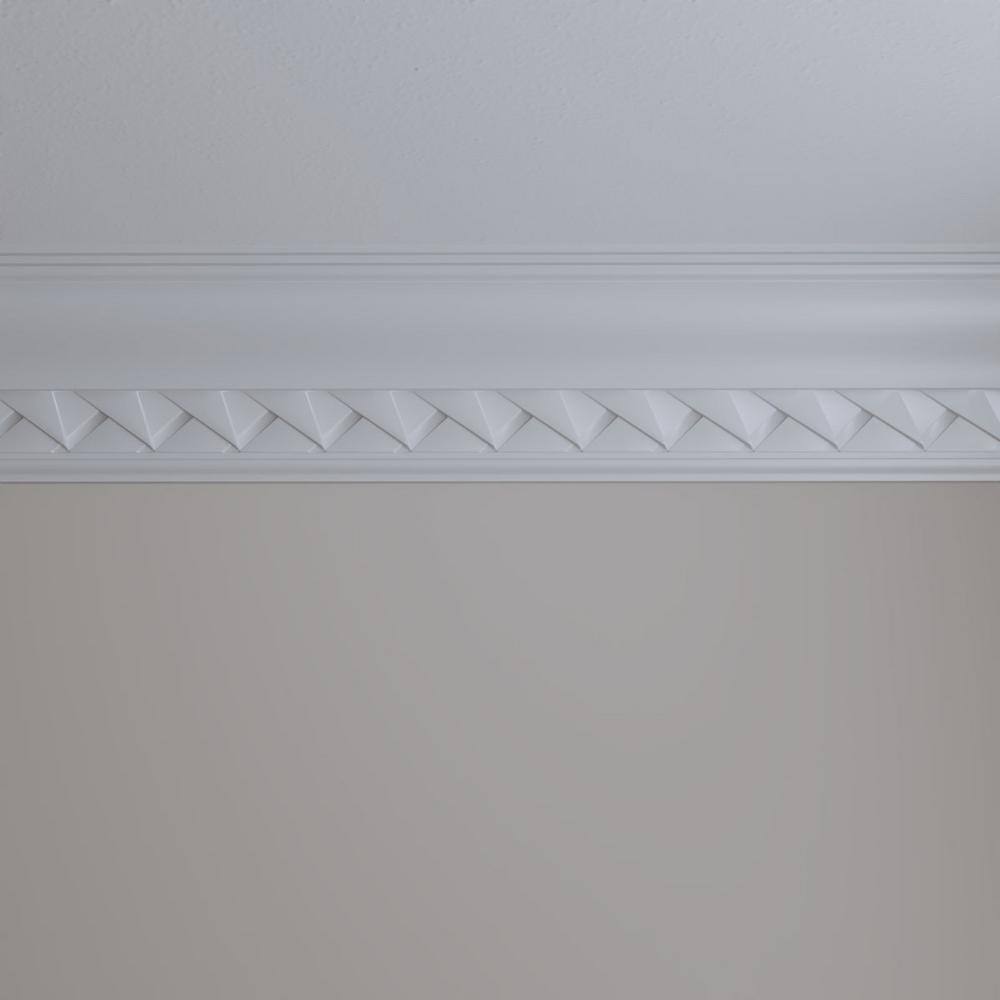 Ekena Millwork 3-3/4 in. x 9-1/8 in. x 94-1/4 in. Polyurethane Woodruff Crown Moulding