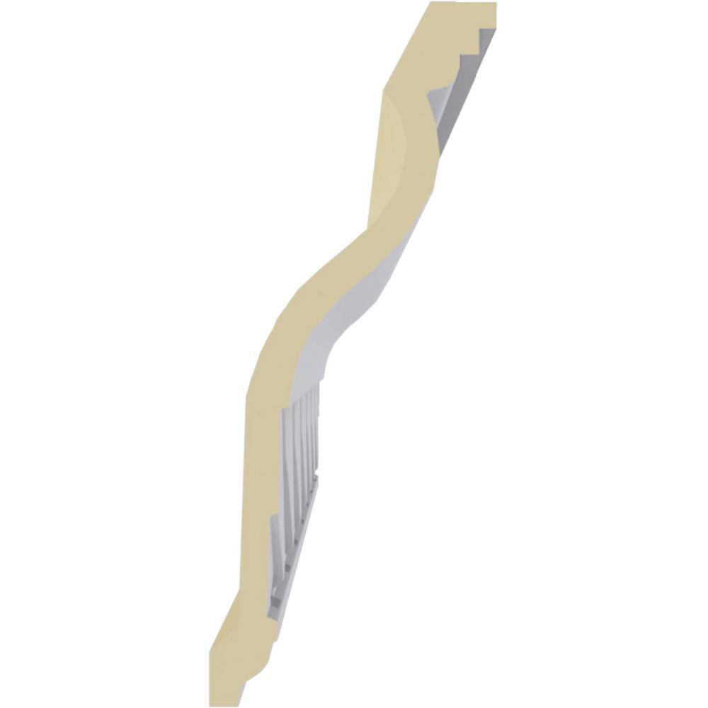 Ekena Millwork 3-3/4 in. x 9-1/8 in. x 94-1/4 in. Polyurethane Woodruff Crown Moulding