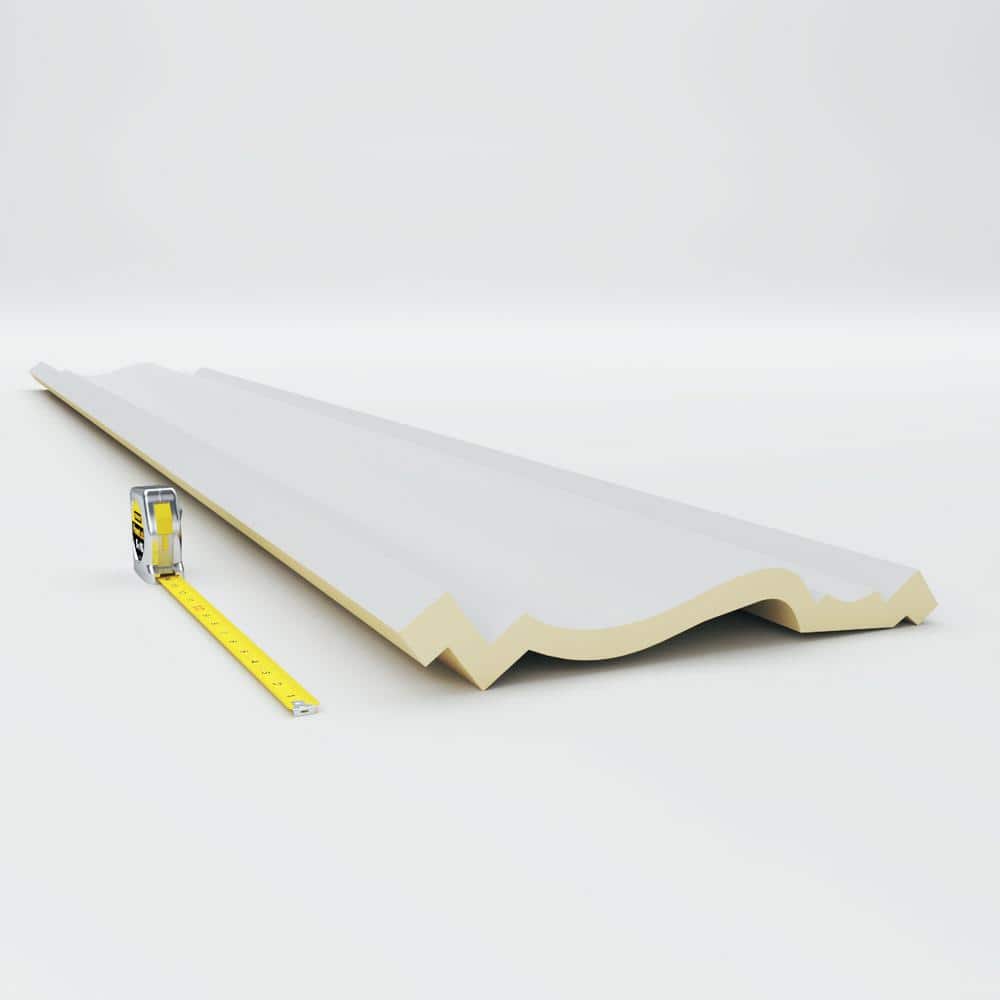Ekena Millwork 12-5/8 in. x 10-5/8 in. x 94-1/2 in. Polyurethane Large Milton Smooth Crown Moulding