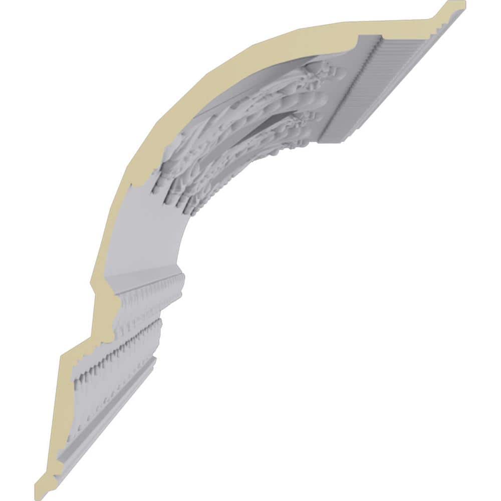 Ekena Millwork 14-1/8 in. x 16-3/8 in. x 94-1/2 in. Polyurethane Cove Harvest Crown Moulding