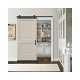JELD-WEN 36 in. x 84 in. Monroe Primed Smooth Molded Composite MDF Barn Door with Rustic Hardware Kit