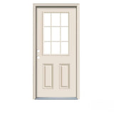 36 in. x 80 in. 9 Lite Primed Fiberglass Prehung Right-Hand Inswing Entry Door
