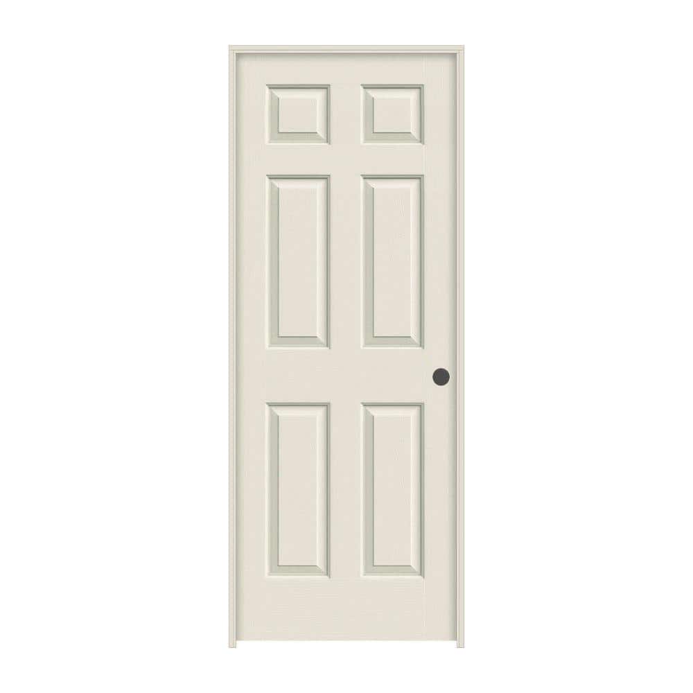 JELD-WEN Colonist 30 in. x 80 in. Primed 6-Panel Hollow Core Molded Composite Left-Hand Single Prehung Interior Door