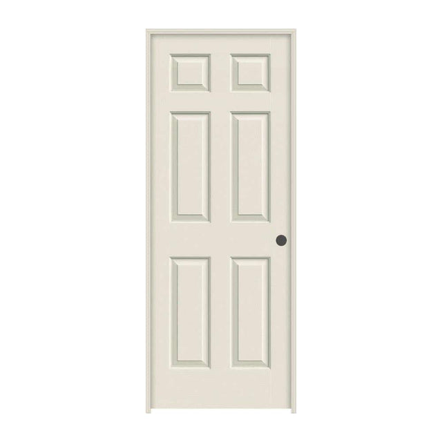 JELD-WEN Colonist 30 in. x 80 in. Primed 6-Panel Hollow Core Molded Composite Left-Hand Single Prehung Interior Door