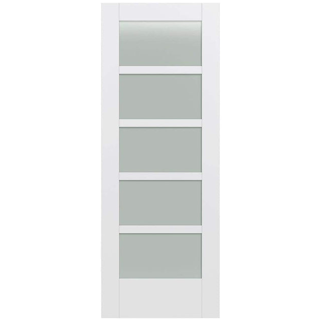 JELD-WEN MODA PMT1055 32 in. x 80 in. Primed Solid Core Wood Interior Door Slab with Translucent Glass