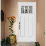 JELD-WEN 30 in. x 80 in. 6-Lite Craftsman Primed Steel Prehung Right-Hand Inswing Front Door