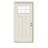 JELD-WEN 36 in. x 80 in. Primed Left-Hand Inswing 6-Lite Clear Steel Prehung Front Door with Brickmould
