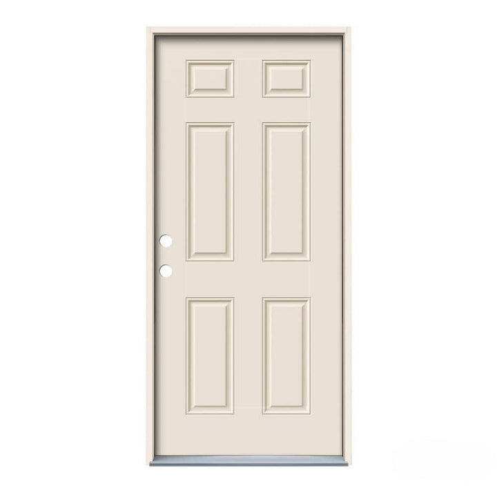 JELD-WEN 32 in. x 80 in. 6-Panel Primed Steel Prehung Right-Hand Inswing Front Door