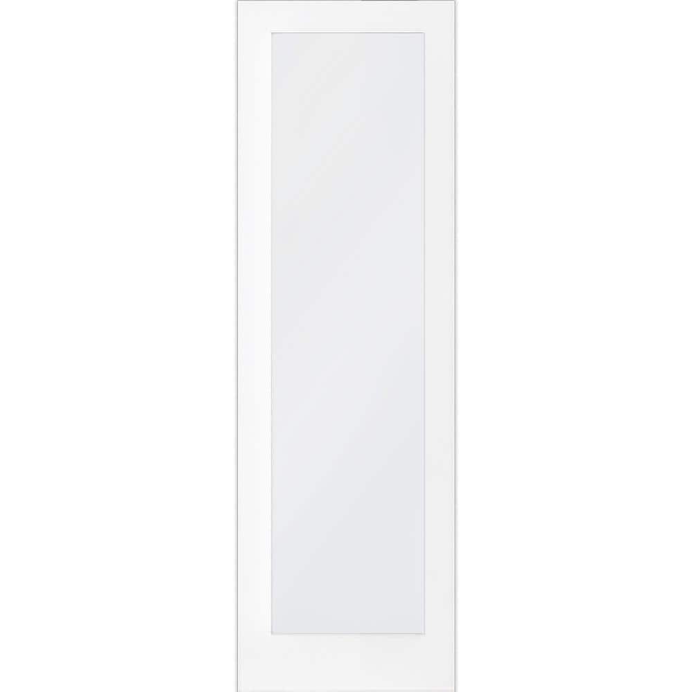 Krosswood Doors 32 in. x 96 in. 1-Lite Satin Etch Solid Core MDF Primed Interior Door Slab