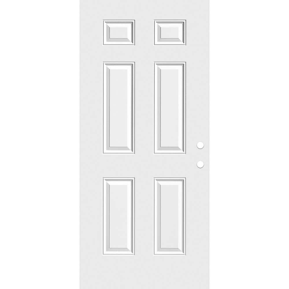 Masonite 30 in. x 80 in. Premium 6-Panel Primed Steel Front Door Slab