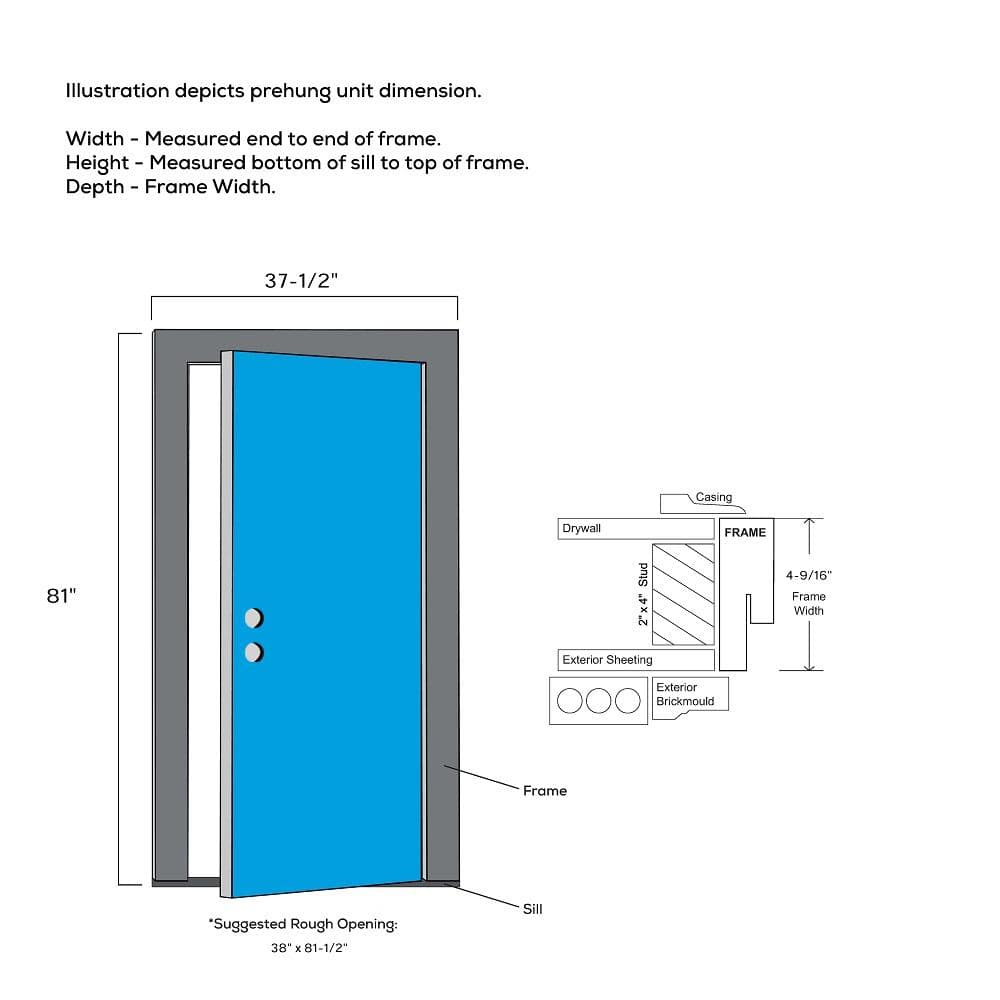 36 in. x 80 in. Severe Weather Left-Hand Outswing 6-Panel Primed Fiberglass Smooth Prehung Front Door