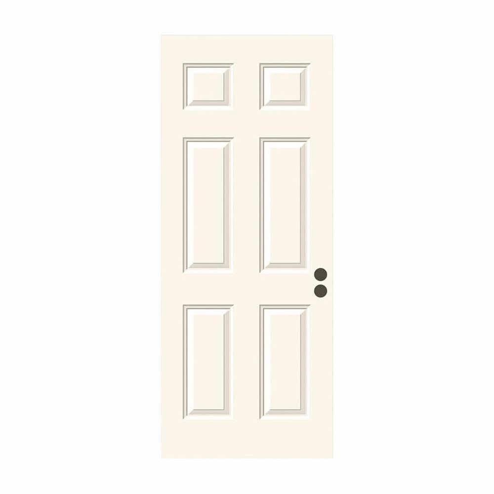 JELD-WEN 30 in. x 79 in. 6-Panel Primed Premium Steel Front Door Slab