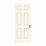 JELD-WEN 30 in. x 79 in. 6-Panel Primed Premium Steel Front Door Slab
