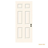JELD-WEN 30 in. x 79 in. 6-Panel Primed Premium Steel Front Door Slab