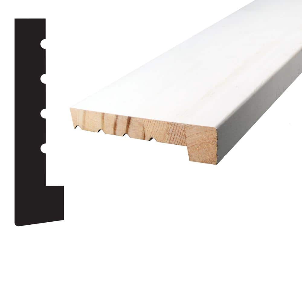 Alexandria Moulding 1-1/4 in. D x 5-1/4 in. W x 84 in. L Pine Wood Finger-Joint Window Stool Moulding Pack (2-Pack)