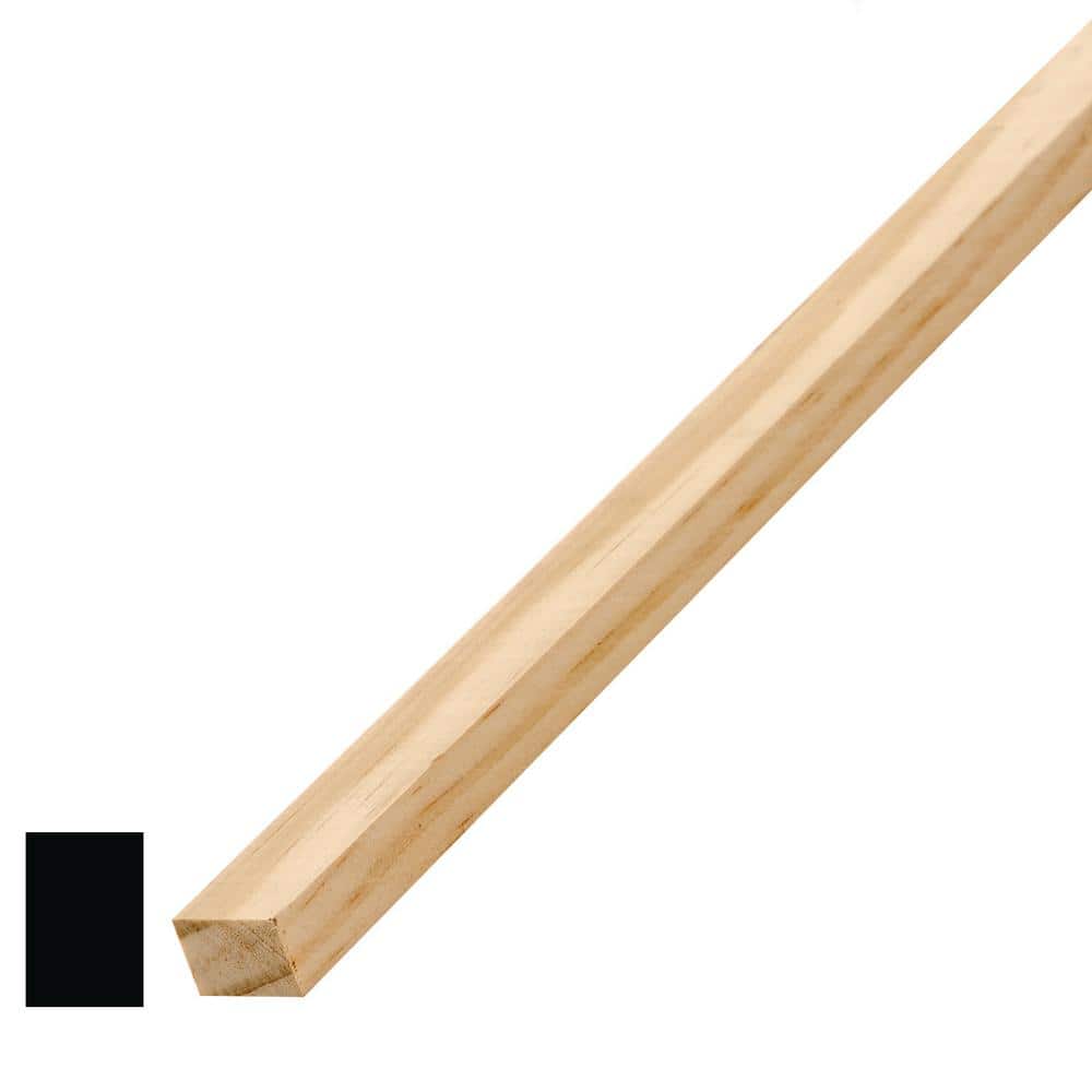Alexandria Moulding 3/8 in. D x 1-1/4 in. W x 84 in. L Primed MDF Wood Stop Moulding Pack (10-Pack)