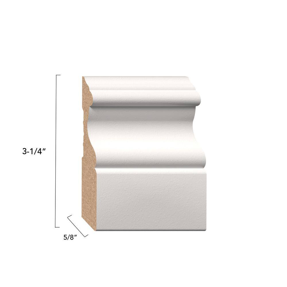 Alexandria Moulding 5/8 in. x 3-1/4 in. x 96 in. Primed MDF Casing Moulding Pack (6 pack)