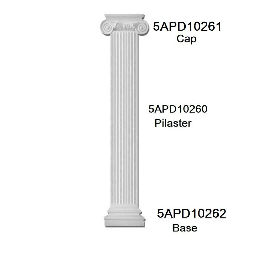 American Pro Decor 1-1/8 in. x 9-7/8 in. x 78-3/4 in. Fluted Polyurethane Pilaster Moulding Pro Pack (2-Pieces x 78.75 in.)