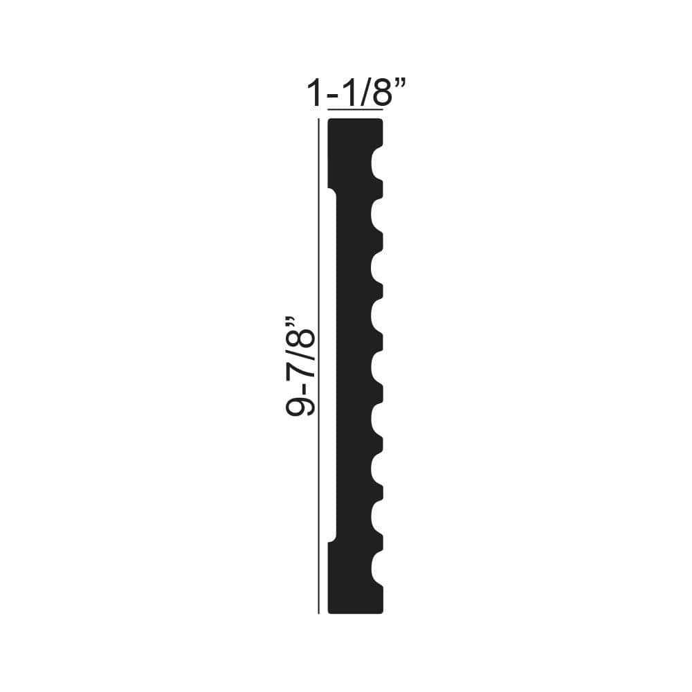 American Pro Decor 1-1/8 in. x 9-7/8 in. x 78-3/4 in. Fluted Polyurethane Pilaster Moulding Pro Pack (2-Pieces x 78.75 in.)