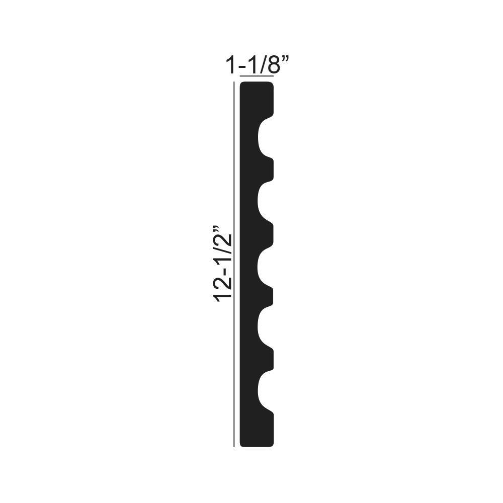 American Pro Decor 1-1/8 in. x 12-1/2 in. x 78-3/4 in. Fluted Polyurethane Pilaster Moulding Pro Pack (2-PCS x 78.75 in.)
