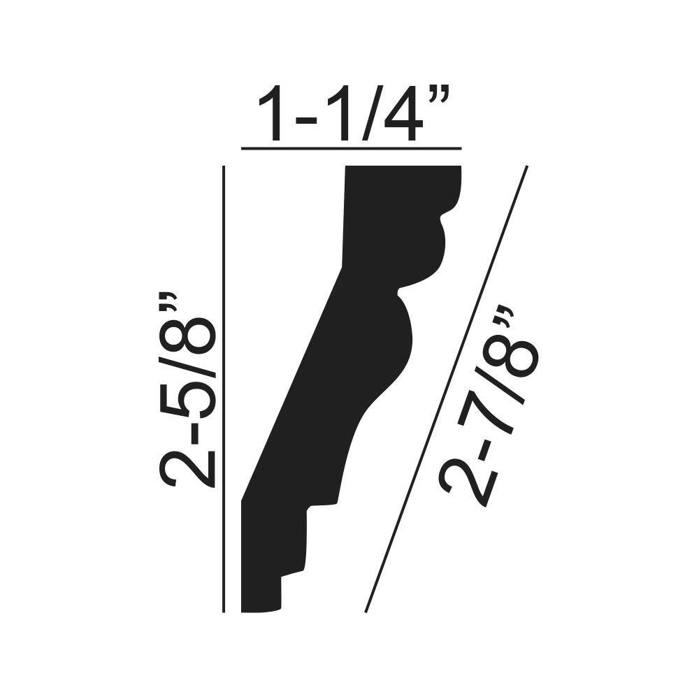 American Pro Decor 2-5/8 in. x 1-1/4 in. x 94-1/2 in. Leaf Polyurethane Crown Moulding Pro Pack 31-1/2 LF (4-Pack)