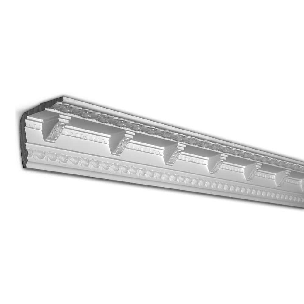 American Pro Decor 3-1/4 in. x 3-1/2 in. x 94-1/2 in. Lamb's Tongue Polyurethane Crown Moulding Pro Pack 31-1/2 LF (4-Pack)