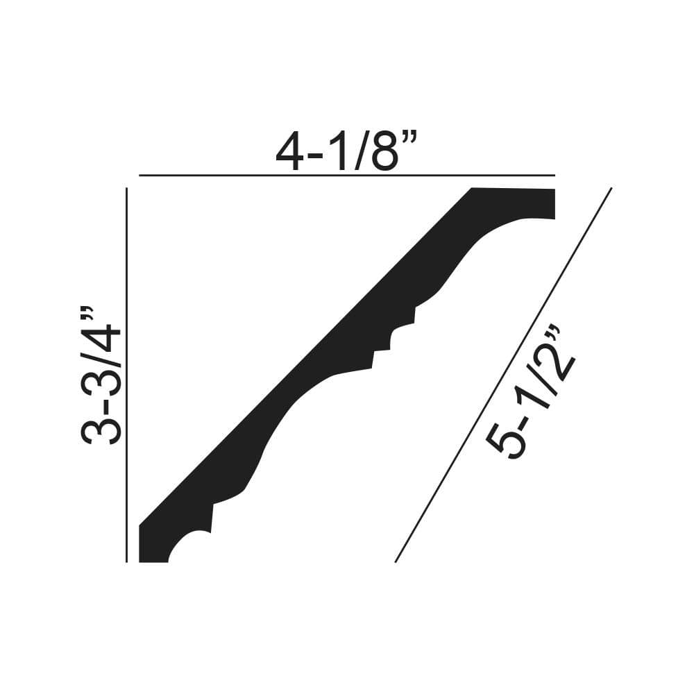 American Pro Decor 4-1/8 in. x 3-3/4 in. x 96 in. Floral Polyurethane Crown Moulding Pro Pack 16 LF (2-Pack)