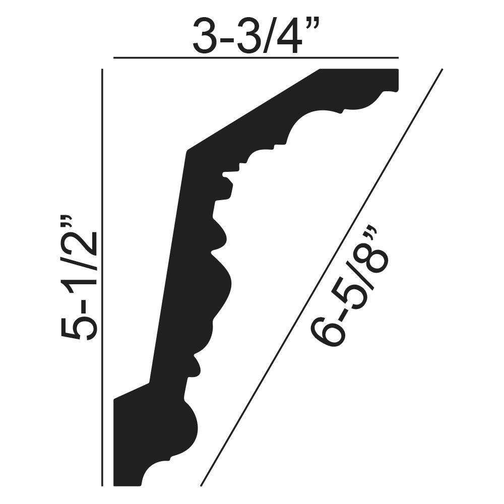 American Pro Decor 3-3/4 in. x 5-1/2 in. x 94-1/2 in. Floral Polyurethane Crown Moulding Pro Pack 15-1/2 LF (2-Pack)