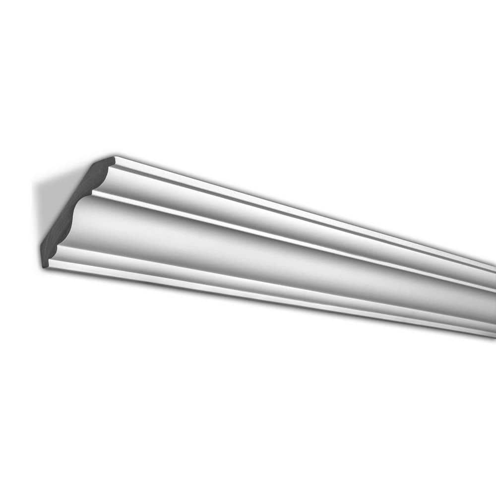 American Pro Decor 3-1/8 in. x 3-1/2 in. x 94-1/2 in. Plain Polyurethane Crown Moulding Pro Pack 31-1/2 LF (4-Pack)